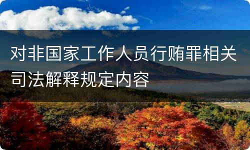 对非国家工作人员行贿罪相关司法解释规定内容