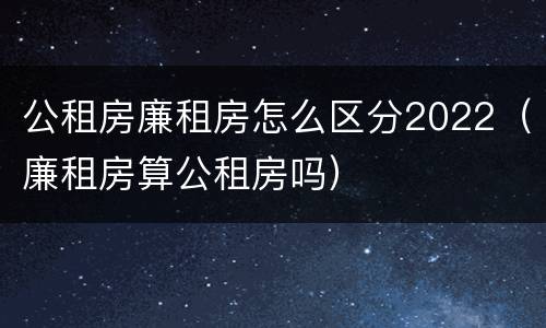 公租房廉租房怎么区分2022（廉租房算公租房吗）