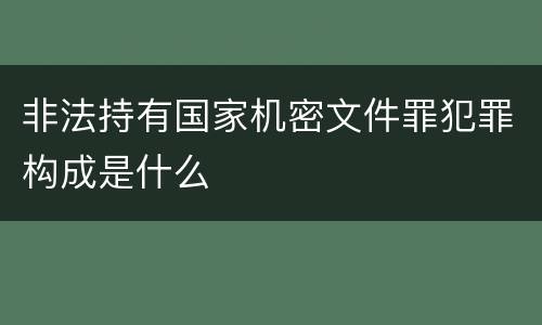 非法持有国家机密文件罪犯罪构成是什么