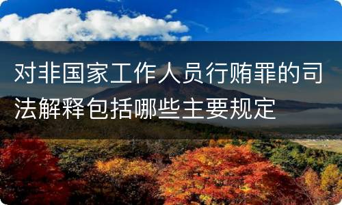 对非国家工作人员行贿罪的司法解释包括哪些主要规定