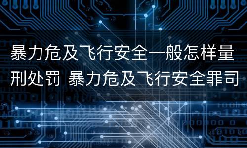 暴力危及飞行安全一般怎样量刑处罚 暴力危及飞行安全罪司法解释