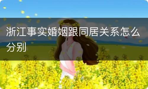 浙江事实婚姻跟同居关系怎么分别