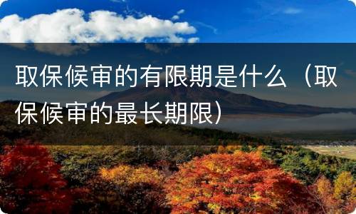 取保候审的有限期是什么（取保候审的最长期限）