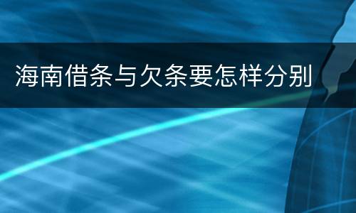 海南借条与欠条要怎样分别