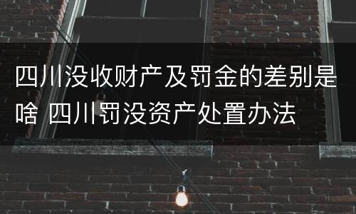 四川没收财产及罚金的差别是啥 四川罚没资产处置办法