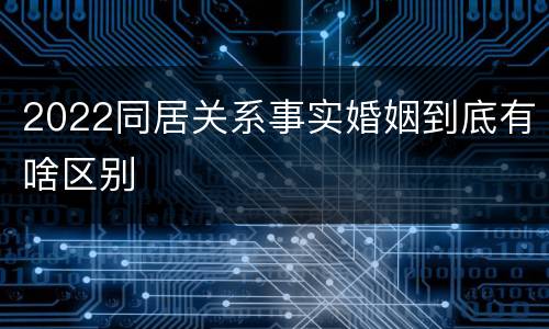 2022同居关系事实婚姻到底有啥区别