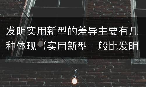 发明实用新型的差异主要有几种体现（实用新型一般比发明的创造性要高一些）