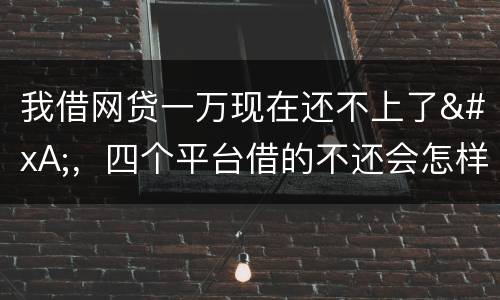 我借网贷一万现在还不上了
，四个平台借的不还会怎样？有点怕