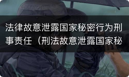 法律故意泄露国家秘密行为刑事责任（刑法故意泄露国家秘密罪）