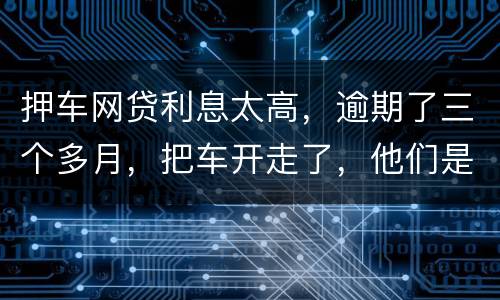 押车网贷利息太高，逾期了三个多月，把车开走了，他们是非法的，我该怎么办