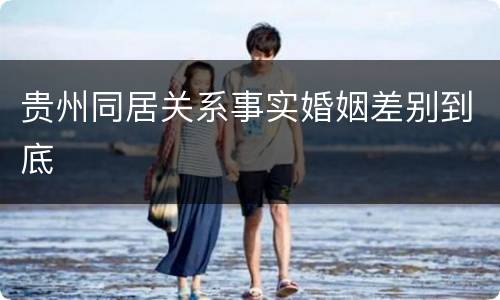 贵州同居关系事实婚姻差别到底