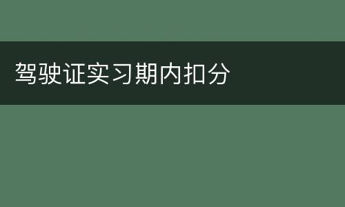 驾驶证实习期内扣分