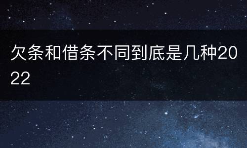 欠条和借条不同到底是几种2022