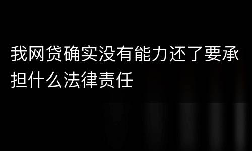 我网贷确实没有能力还了要承担什么法律责任