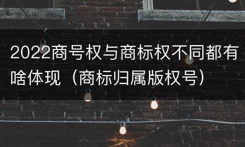 2022商号权与商标权不同都有啥体现（商标归属版权号）