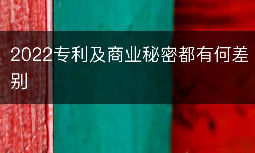 2022专利及商业秘密都有何差别