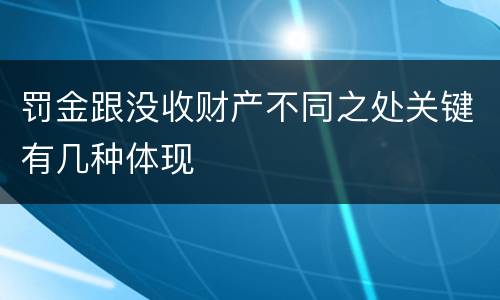 罚金跟没收财产不同之处关键有几种体现