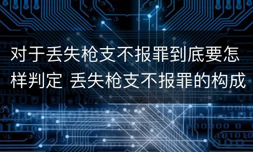 对于丢失枪支不报罪到底要怎样判定 丢失枪支不报罪的构成要件