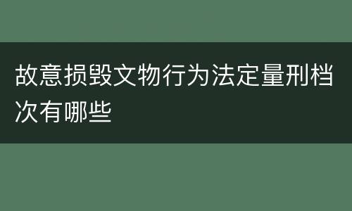 故意损毁文物行为法定量刑档次有哪些