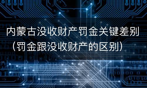 内蒙古没收财产罚金关键差别（罚金跟没收财产的区别）