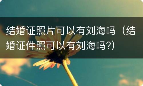 结婚证照片可以有刘海吗（结婚证件照可以有刘海吗?）