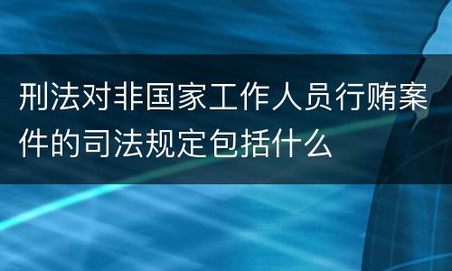 刑法对非国家工作人员行贿案件的司法规定包括什么