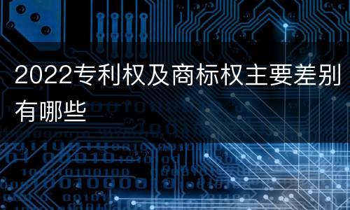 2022专利权及商标权主要差别有哪些