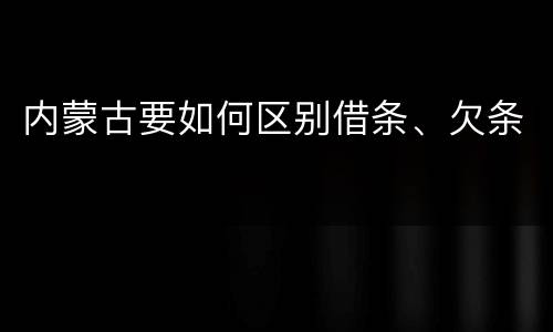 内蒙古要如何区别借条、欠条