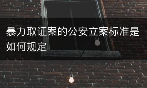 暴力取证案的公安立案标准是如何规定