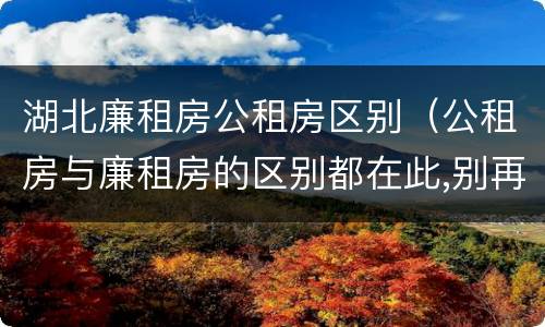 湖北廉租房公租房区别（公租房与廉租房的区别都在此,别再搞错了!）