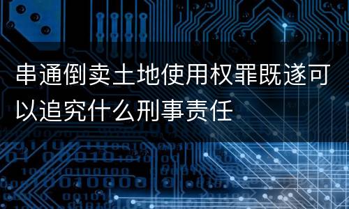 串通倒卖土地使用权罪既遂可以追究什么刑事责任