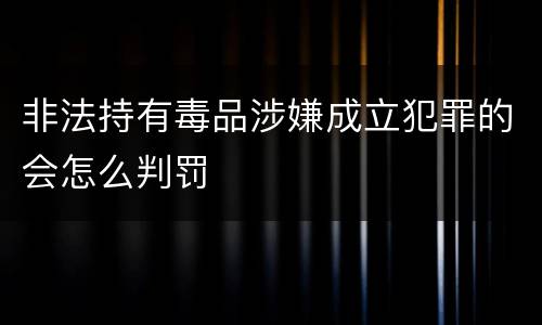 非法持有毒品涉嫌成立犯罪的会怎么判罚