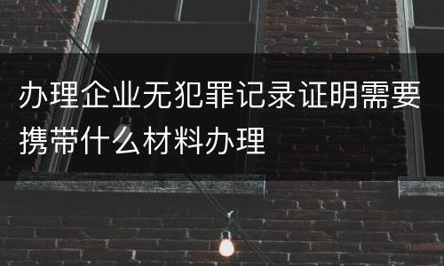 办理企业无犯罪记录证明需要携带什么材料办理