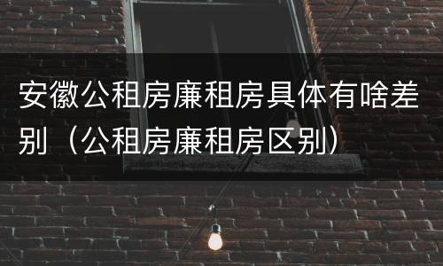 安徽公租房廉租房具体有啥差别（公租房廉租房区别）