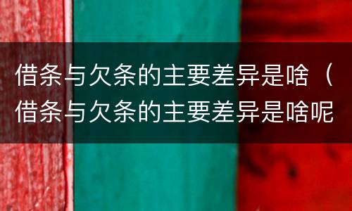 借条与欠条的主要差异是啥（借条与欠条的主要差异是啥呢）