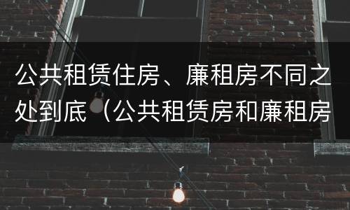 公共租赁住房、廉租房不同之处到底（公共租赁房和廉租房）