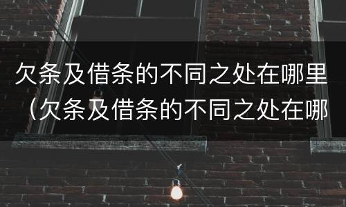 欠条及借条的不同之处在哪里（欠条及借条的不同之处在哪里呢）