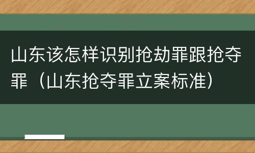 山东该怎样识别抢劫罪跟抢夺罪（山东抢夺罪立案标准）