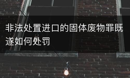 非法处置进口的固体废物罪既遂如何处罚