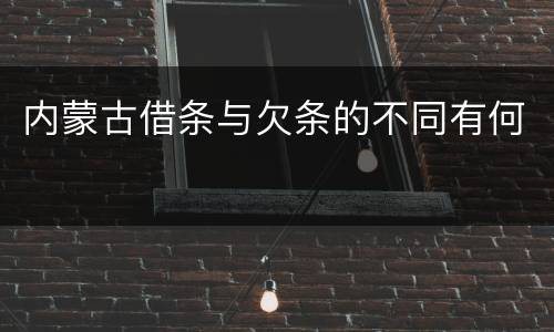 内蒙古借条与欠条的不同有何