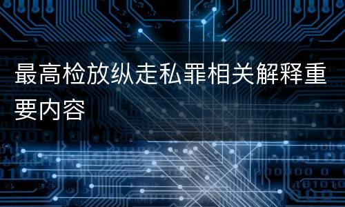 最高检放纵走私罪相关解释重要内容