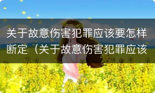 关于故意伤害犯罪应该要怎样断定（关于故意伤害犯罪应该要怎样断定责任）