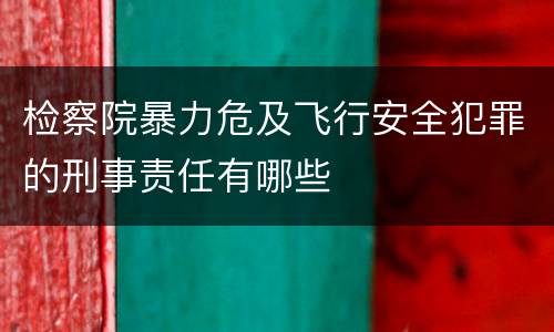 检察院暴力危及飞行安全犯罪的刑事责任有哪些