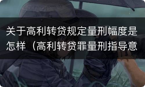 关于高利转贷规定量刑幅度是怎样（高利转贷罪量刑指导意见）