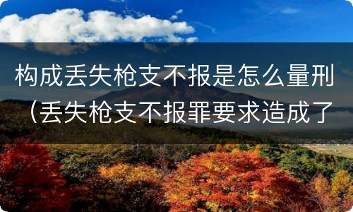 构成丢失枪支不报是怎么量刑（丢失枪支不报罪要求造成了严重后果的才构成犯罪）