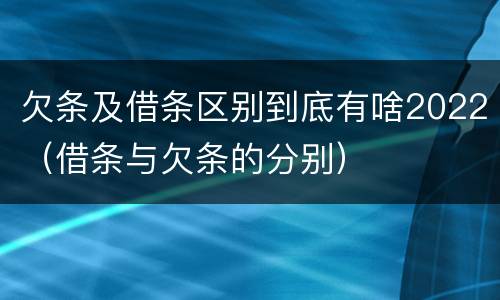 欠条及借条区别到底有啥2022（借条与欠条的分别）