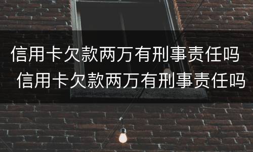 信用卡欠款两万有刑事责任吗 信用卡欠款两万有刑事责任吗