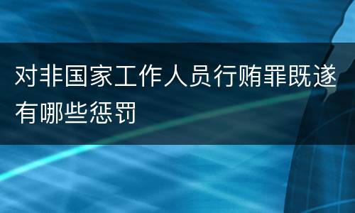 对非国家工作人员行贿罪既遂有哪些惩罚