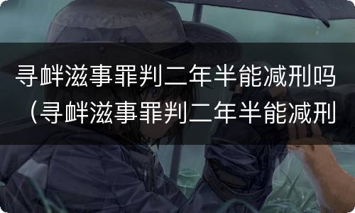 寻衅滋事罪判二年半能减刑吗（寻衅滋事罪判二年半能减刑吗多少钱）