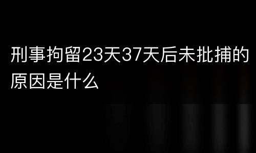 刑事拘留23天37天后未批捕的原因是什么